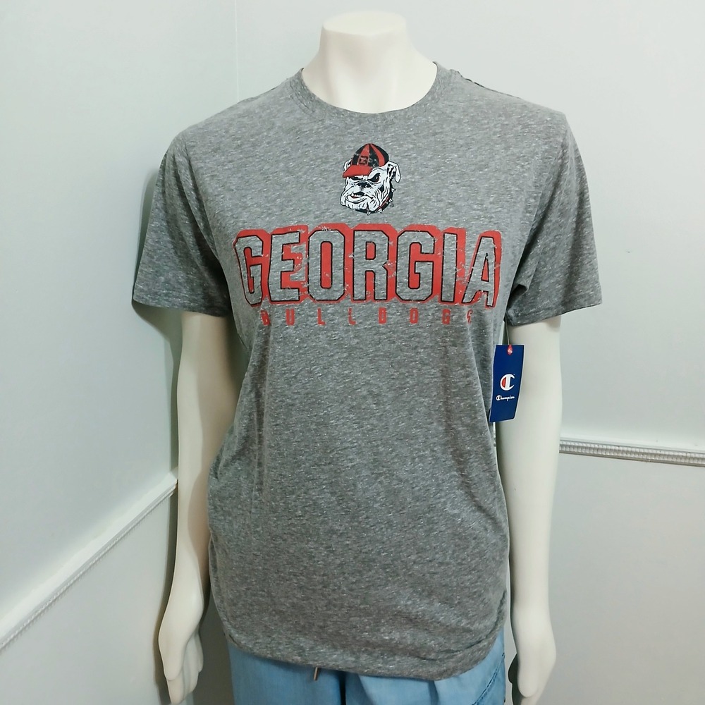 Champion Georgia Bulldogs Gray Graphic T-Shirt Womens Medium NWT